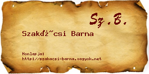 Szakácsi Barna névjegykártya