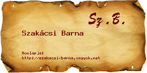 Szakácsi Barna névjegykártya