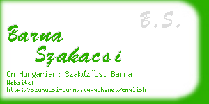 barna szakacsi business card